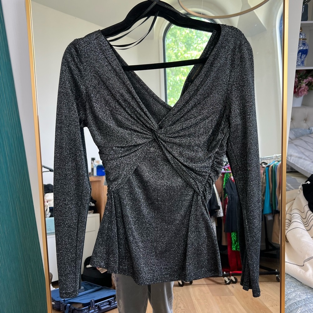 Donna Karan NY Elegant Black Glitter Women's Top